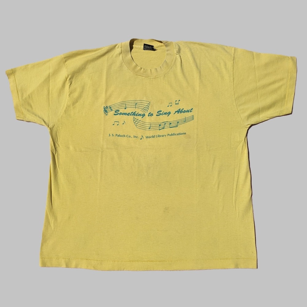 Vintage 90s Single‎ Stitch Graphic T-Shirt XXL Music Something to Sing About USA